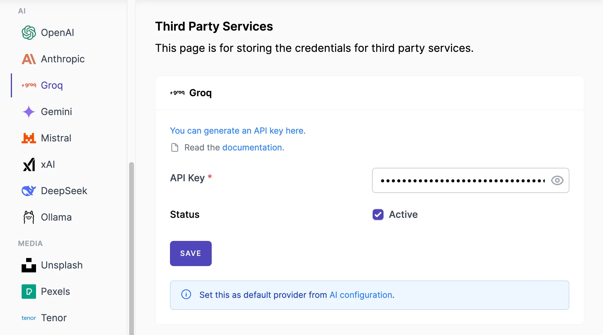 Groq Service Form